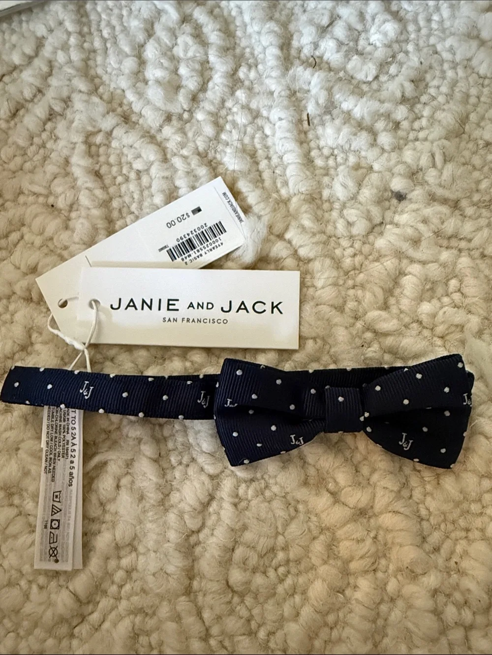 Janie and Jack Navy Blue Polka Dot Bow Tie